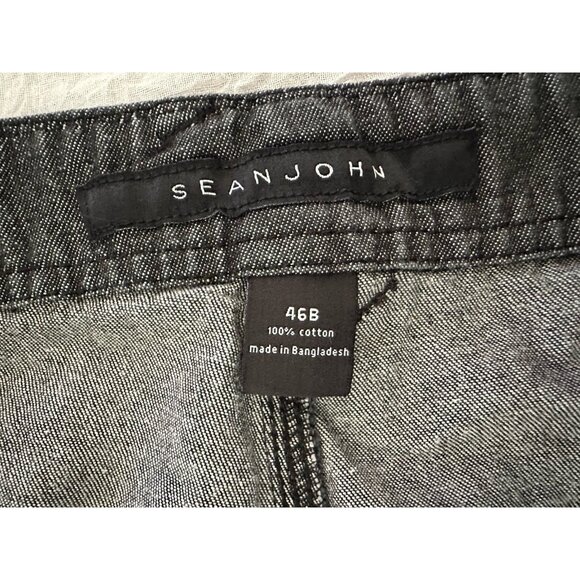 Sean John Men's Size 46 Cargo Flight Pants Tie Bottom Gray Y2K 100% Cotton Light - Picture 6 of 12